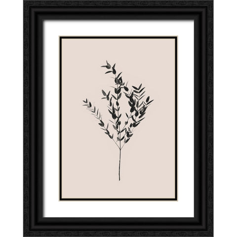 Inky Botanical Black Ornate Wood Framed Art Print with Double Matting by Pienaar, Kathrin