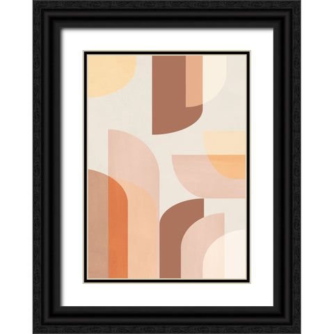 Retro Geometric Black Ornate Wood Framed Art Print with Double Matting by Pienaar, Kathrin