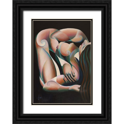 Roundism - 07-08-22 Black Ornate Wood Framed Art Print with Double Matting by Akkers, Corne