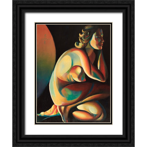 Roundism - 10-02-22 Black Ornate Wood Framed Art Print with Double Matting by Akkers, Corne