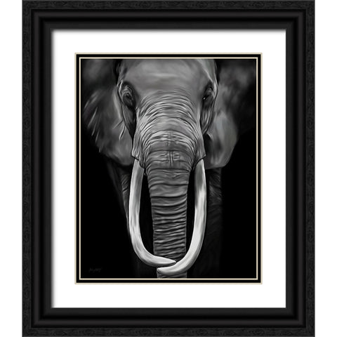 Loxodonta Black Ornate Wood Framed Art Print with Double Matting by Amihere, Lord