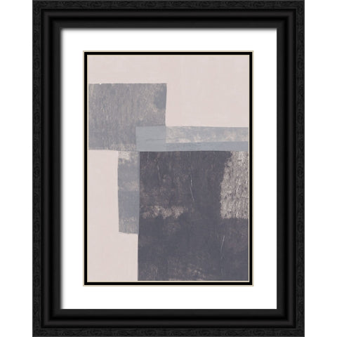 Gray Blocks #2 Black Ornate Wood Framed Art Print with Double Matting by Galitsyna, Alisa