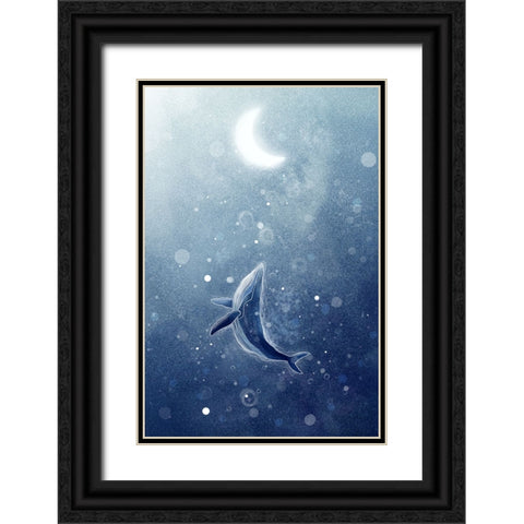 Galaxy Whale Black Ornate Wood Framed Art Print with Double Matting by Thai, Xuan