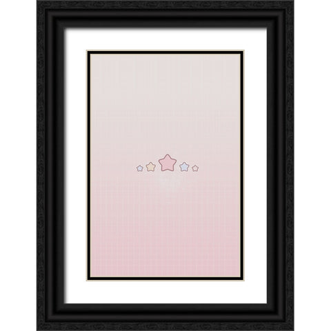 Pink Star Black Ornate Wood Framed Art Print with Double Matting by Thai, Xuan