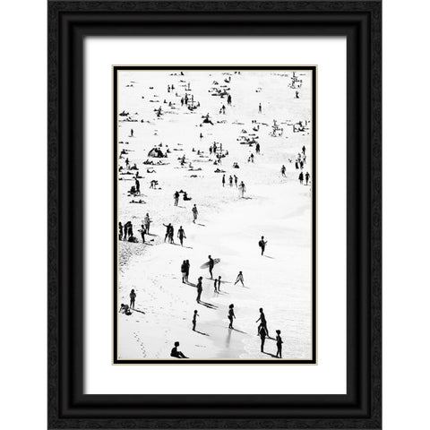 Beach Silhouettes Black Ornate Wood Framed Art Print with Double Matting by Pienaar, Kathrin