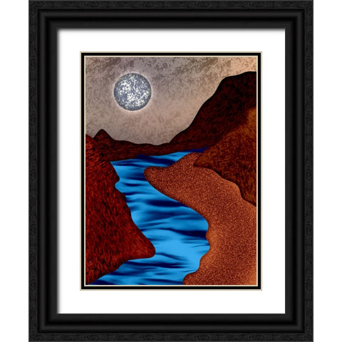 Full Moon Black Ornate Wood Framed Art Print with Double Matting by Joseph, Abdona