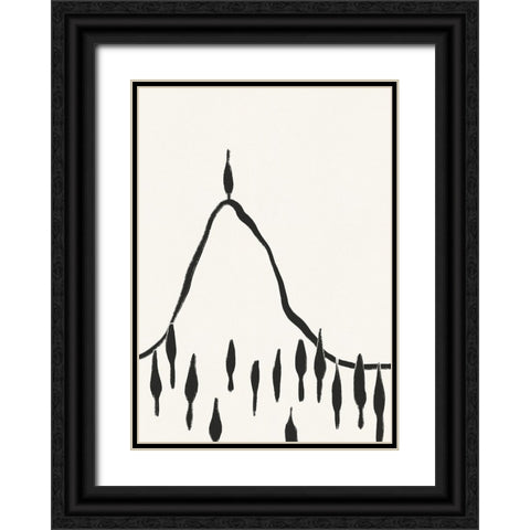 Minimal Line Landscape #2 Black Ornate Wood Framed Art Print with Double Matting by Galitsyna, Alisa