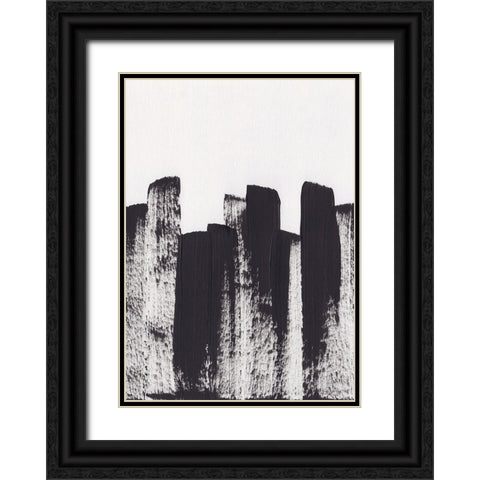 Bold Brush Strokes Black Ornate Wood Framed Art Print with Double Matting by Galitsyna, Alisa