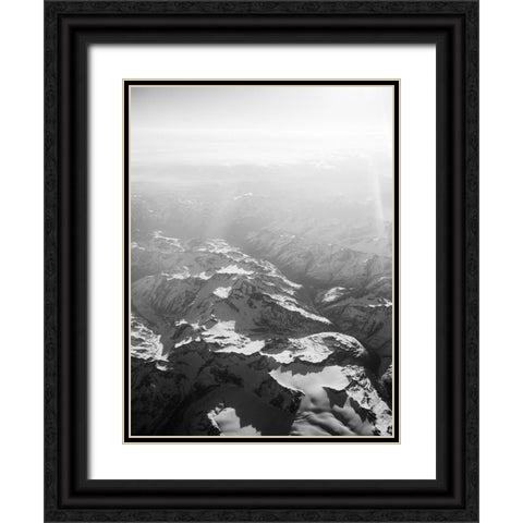 Alps in Black and White Black Ornate Wood Framed Art Print with Double Matting by Zwart, Raisa