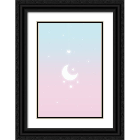 Pink Moon Black Ornate Wood Framed Art Print with Double Matting by Thai, Xuan