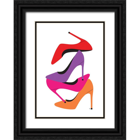 Bright Heels Black Ornate Wood Framed Art Print with Double Matting by Martina