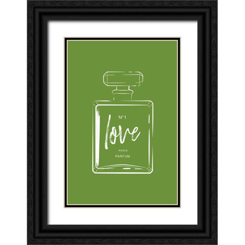Green Perfume Black Ornate Wood Framed Art Print with Double Matting by Martina
