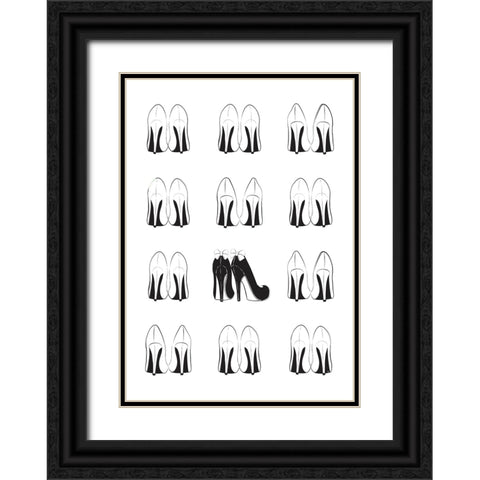 Heels Black Ornate Wood Framed Art Print with Double Matting by Martina