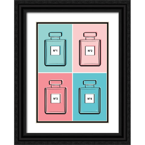 Pastel Perfumes Black Ornate Wood Framed Art Print with Double Matting by Martina