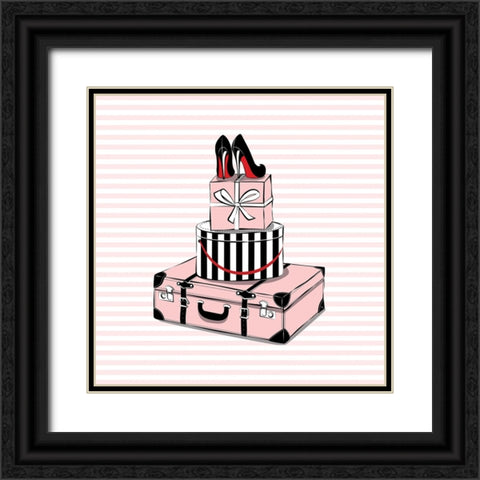 Stylish Travels Black Ornate Wood Framed Art Print with Double Matting by Martina