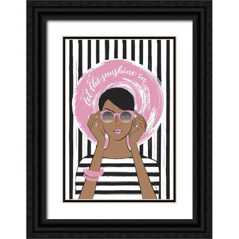 Sunshine Girl Dark Black Ornate Wood Framed Art Print with Double Matting by Martina