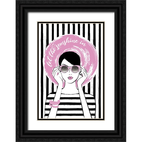 Sunshine Girl Black Ornate Wood Framed Art Print with Double Matting by Martina