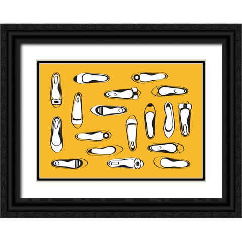 Yellow Flats Black Ornate Wood Framed Art Print with Double Matting by Martina