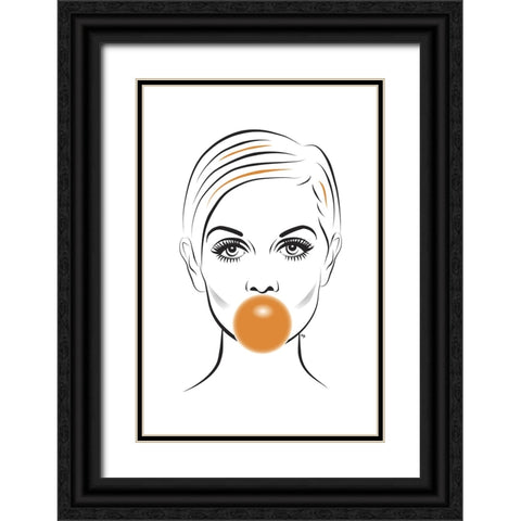 Twiggy Black Ornate Wood Framed Art Print with Double Matting by Martina