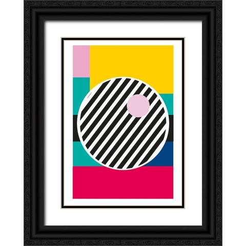 LINE Black Ornate Wood Framed Art Print with Double Matting by Ortiz, Sergio