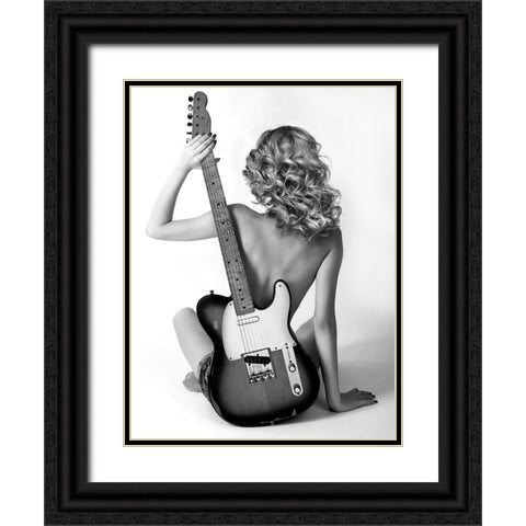 Telecaster Blondie Black Ornate Wood Framed Art Print with Double Matting by Drake, David