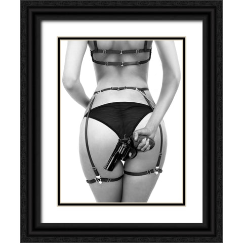 Loves A Loaded Gun Black Ornate Wood Framed Art Print with Double Matting by Drake, David