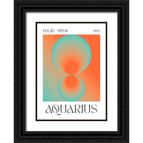 Aquarius Black Ornate Wood Framed Art Print with Double Matting by Castillo, Valeria