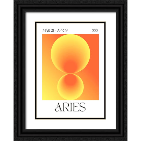 Aries Black Ornate Wood Framed Art Print with Double Matting by Castillo, Valeria