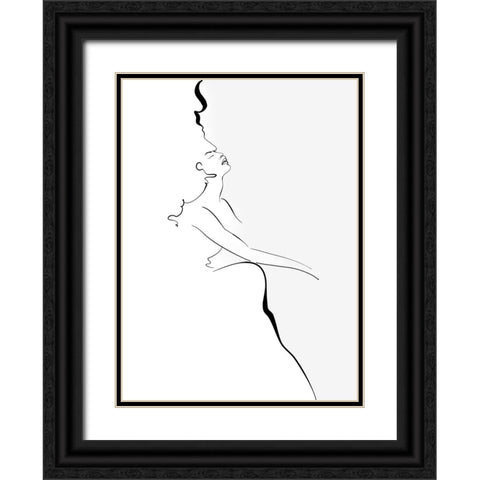 Silhouette Black Ornate Wood Framed Art Print with Double Matting by Laiz Blursbyai, Rosana