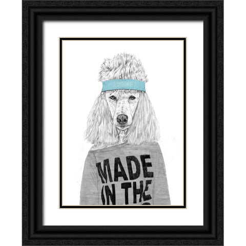 80s Bitch Black Ornate Wood Framed Art Print with Double Matting by Solti, Balazs