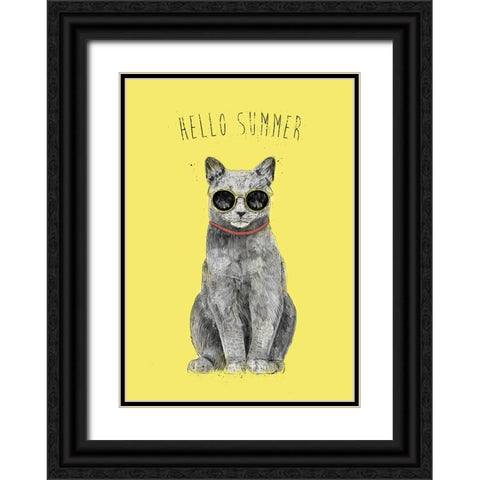 Hello Summer Black Ornate Wood Framed Art Print with Double Matting by Solti, Balazs
