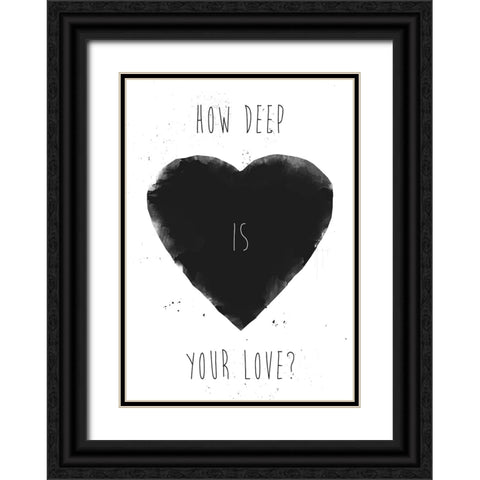 How deep is your love Black Ornate Wood Framed Art Print with Double Matting by Solti, Balazs