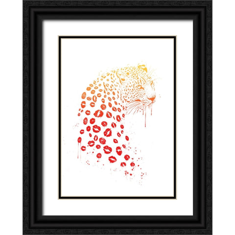 Kiss me Black Ornate Wood Framed Art Print with Double Matting by Solti, Balazs