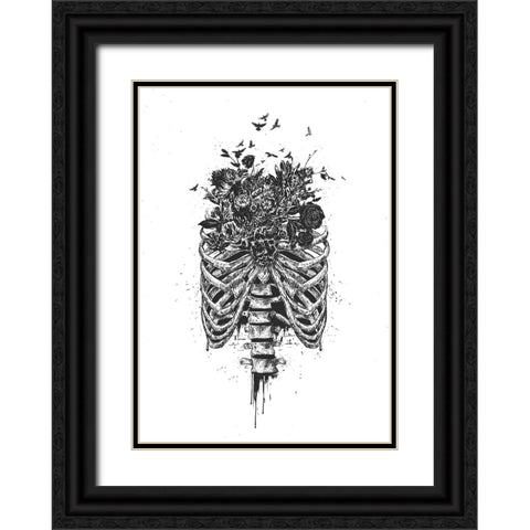 New life Black Ornate Wood Framed Art Print with Double Matting by Solti, Balazs
