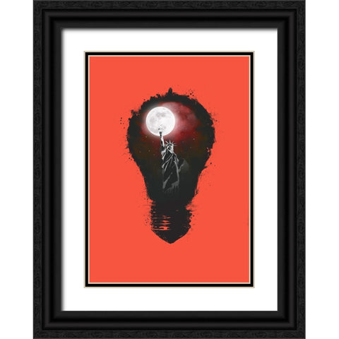 New York City Lights Black Ornate Wood Framed Art Print with Double Matting by Solti, Balazs