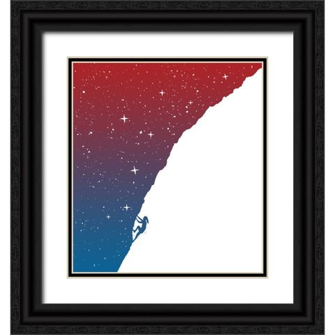 Night climbing Black Ornate Wood Framed Art Print with Double Matting by Solti, Balazs