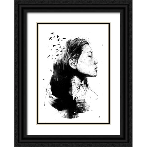 Open your mind Black Ornate Wood Framed Art Print with Double Matting by Solti, Balazs