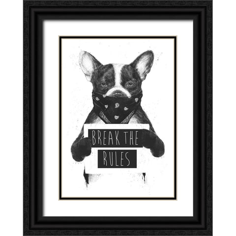 Rebel dog Black Ornate Wood Framed Art Print with Double Matting by Solti, Balazs