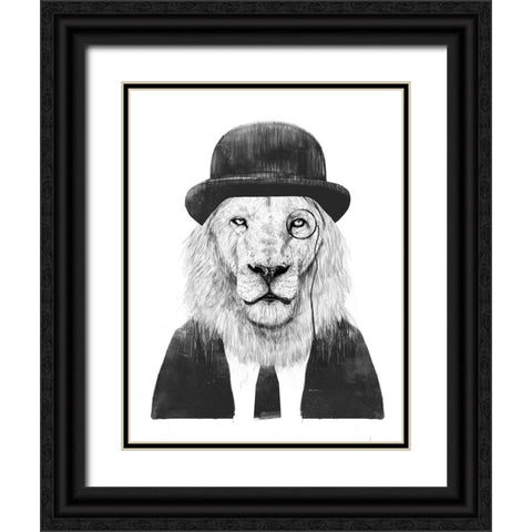 Sir Lion Black Ornate Wood Framed Art Print with Double Matting by Solti, Balazs