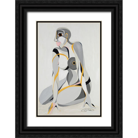 Andrum Black Ornate Wood Framed Art Print with Double Matting by Florea, Simona