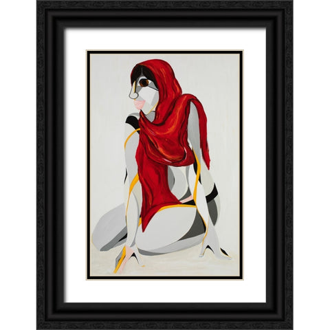Malala Yousafzai Black Ornate Wood Framed Art Print with Double Matting by Florea, Simona