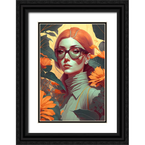 Beauty In The Jungle Black Ornate Wood Framed Art Print with Double Matting by Treechild