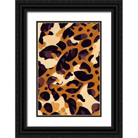 Leo Pattern Black Ornate Wood Framed Art Print with Double Matting by Treechild