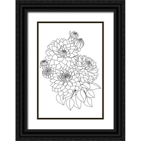 Pacey bouquet in black and white Black Ornate Wood Framed Art Print with Double Matting by Laiz Blursbyai, Rosana