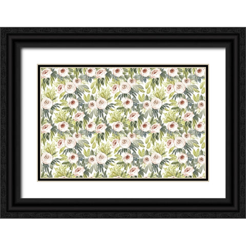 Ananada watercolor botanical pattern Black Ornate Wood Framed Art Print with Double Matting by Laiz Blursbyai, Rosana