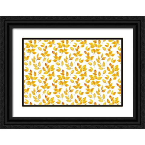 Curvy leaves Black Ornate Wood Framed Art Print with Double Matting by Laiz Blursbyai, Rosana