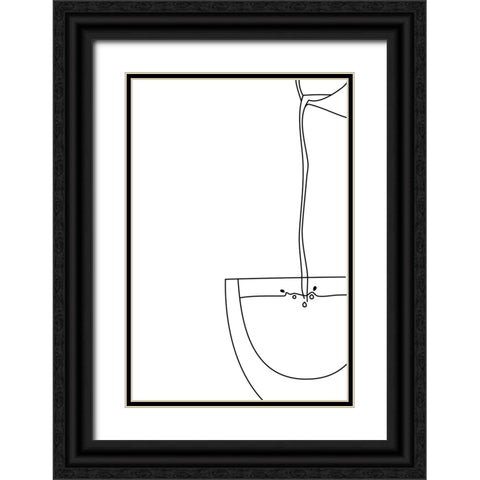 Pouring coffee line art Black Ornate Wood Framed Art Print with Double Matting by Laiz Blursbyai, Rosana