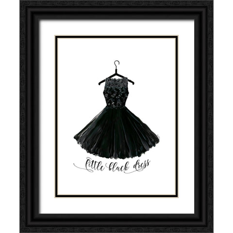Little black dress in hanger Black Ornate Wood Framed Art Print with Double Matting by Laiz Blursbyai, Rosana