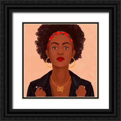 Boss Lady Black Ornate Wood Framed Art Print with Double Matting by Holikova, Petra