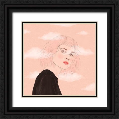 Head in the Clouds Black Ornate Wood Framed Art Print with Double Matting by Holikova, Petra